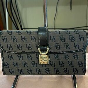 Dooney & Bourke Black and Gray Logo Wallet